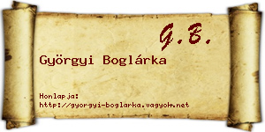 Györgyi Boglárka névjegykártya